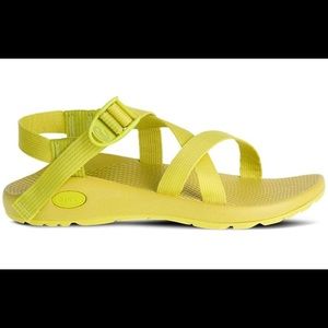 Lightly worn yellow classic chacos